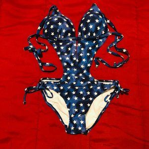 Blue and White Stars Monokini  - Size M (NWOT)